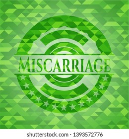 Miscarriage green emblem with mosaic ecological style background. Vector Illustration. Detailed.