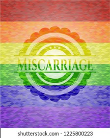 Miscarriage on mosaic background with the colors of the LGBT flag