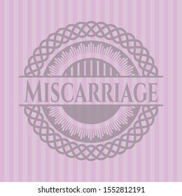 Miscarriage pink emblem. Retro. Vector Illustration. Detailed.