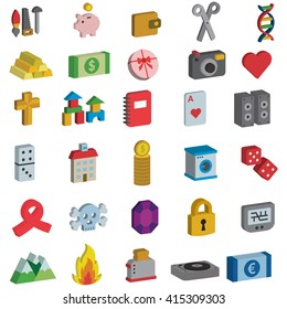 a miscellaneous 3D icon set