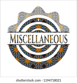 Miscellaneous arabesque style emblem. arabic decoration.