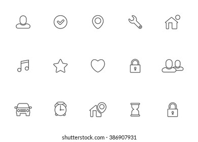 Miscellaneous black line icons