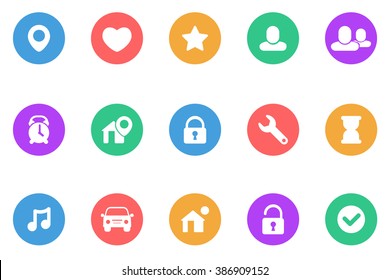 Miscellaneous color flat icons