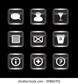 Miscellaneous dark icons set