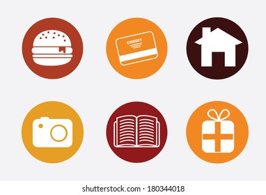 miscellaneous design over gray background vector illustration