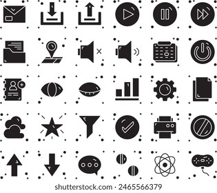 Miscellaneous fill icon set design illustration stock