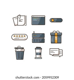 Icono plano misceláneo Minimalismo estilo Retro Vector objeto