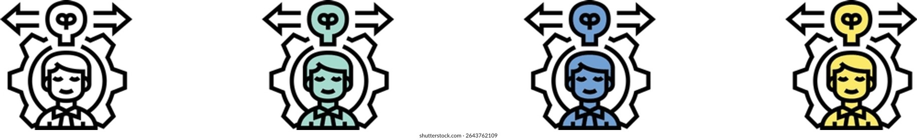 miscellaneous icon. Outline, Green, Blue and Yellow Style Design Isolated On White Background