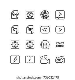 Miscellaneous icon set of multimedia and video formats