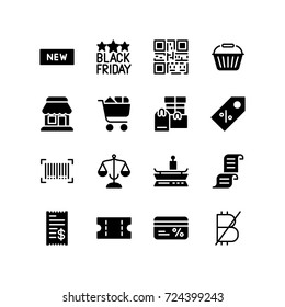 Miscellaneous icon set of shopping