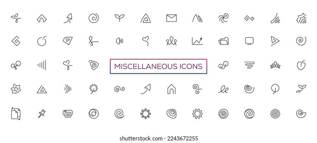 Miscellaneous icons- thin line web icon set. Outline icons collection. Simple vector illustration