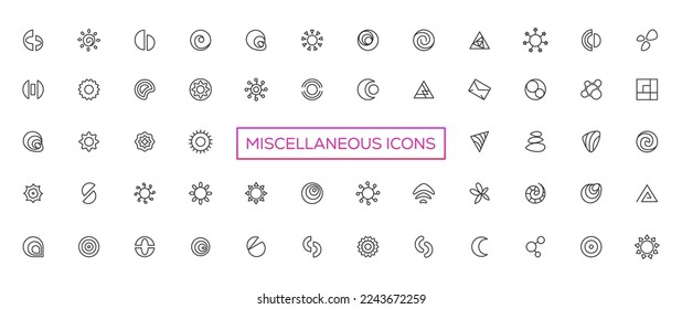 Miscellaneous icons- thin line web icon set. Outline icons collection. Simple vector illustration
