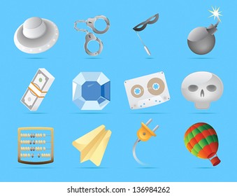 Miscellaneous icons. Vector illustration.