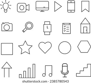 miscellaneous illustrations icons objects black and white
