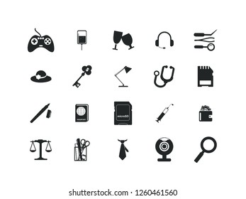 Miscellaneous items vector icon set.