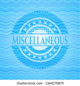 Miscellaneous light blue water emblem background.