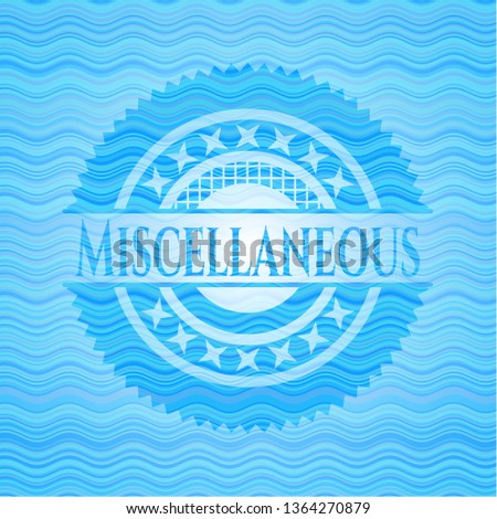 Miscellaneous light blue water emblem background.