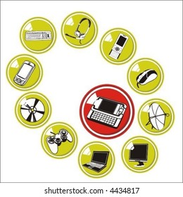 Verschiedene multimediale Symbole