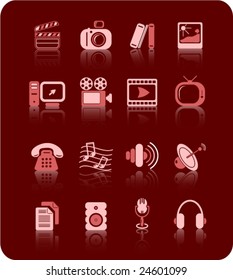 Miscellaneous multimedia vector icons
