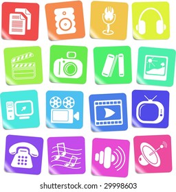 Miscellaneous multimedia vector icons