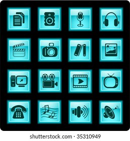 Miscellaneous multimedia vector icons