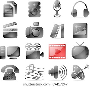 Miscellaneous multimedia vector icons