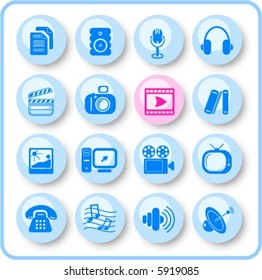 Miscellaneous multimedia vector icons