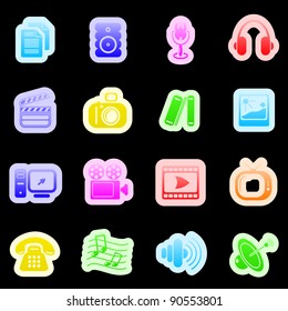 Miscellaneous multimedia vector icons