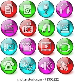 Miscellaneous multimedia vector icons - EPS10