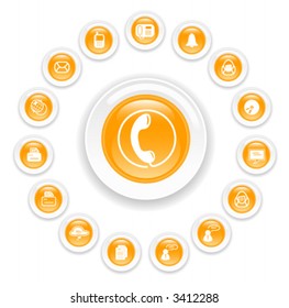 Miscellaneous office and communication vector icons