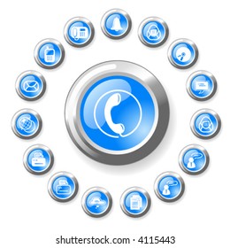 Miscellaneous office and communication vector icons