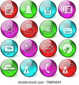Miscellaneous office and communication vector icons - EPS10