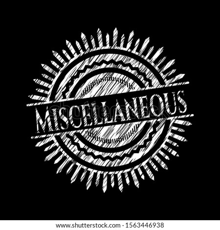 Miscellaneous on blackboard. Vector Illustration. Detailed.