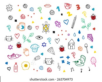 Miscellaneous set background vector