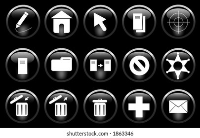 A miscellaneous set of buttons/icons.