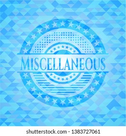 Miscellaneous sky blue emblem. Mosaic background