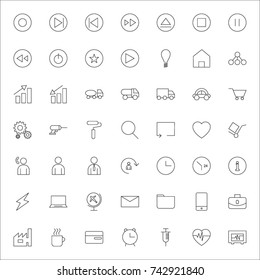 Miscellaneous Technology Icon Set Pack Outline User Interface Button