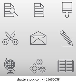 Miscellaneous Thin Line Vector Icons Set