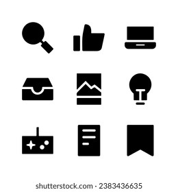 miscellaneous vector icon set, item icon set. games, saves, lights, etc.