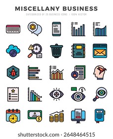Miscellany Business icons set. Vector illustration.