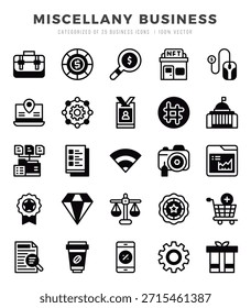 Conjunto de iconos de negocios misceláneos. Ilustración vectorial.