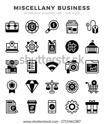 Miscellany Business icons set. Vector illustration.