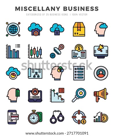 Miscellany Business icons set. Vector illustration.