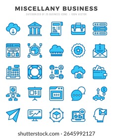 Miscellany Business. Two Color icons Pack. vector illustration.