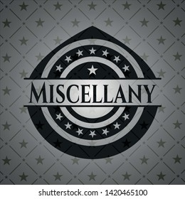 Miscellany realistic dark emblem. Vector Illustration. Detailed.