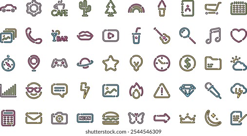 Miscellanyneon elements icons High-Quality Vector Icons Collection with Editable Stroke. Ideal for Professional and Creative Projects.