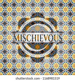 Mischievous arabesque style badge. arabic decoration.