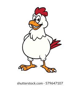 Mischievous Cartoon Chicken Vector Illustration