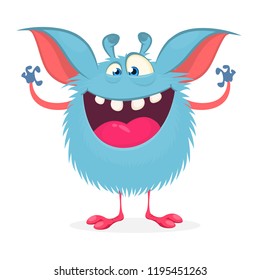 Mischievous cartoon monster character. Vector stock illustration