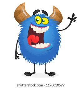 Mischievous cartoon monster character. Vector stock illustration